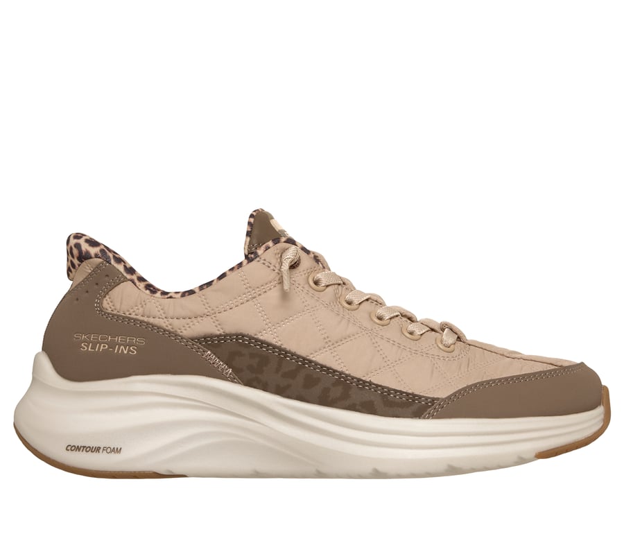 skechers slip-ins contour foam - cozy fit leopard dream