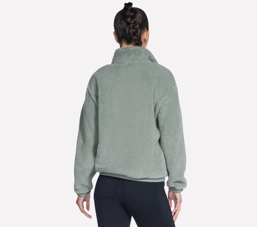 glacial sherpa-jacke mit durchgehendem reißverschluss für unterwegs