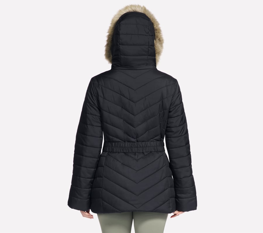 go shield parka mit kuscheliger passform und gürtel für unterwegs
