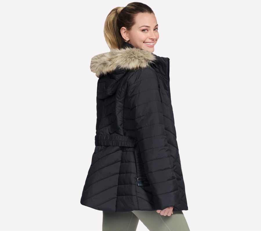 go shield parka mit kuscheliger passform und gürtel für unterwegs