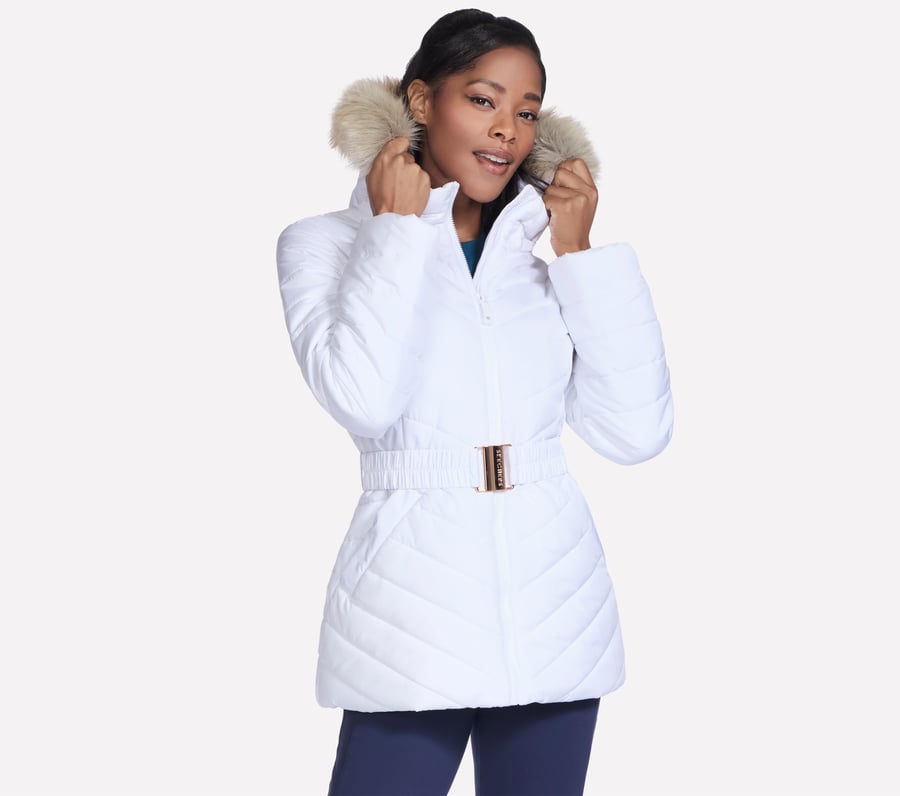go shield parka mit kuscheliger passform und gürtel für unterwegs