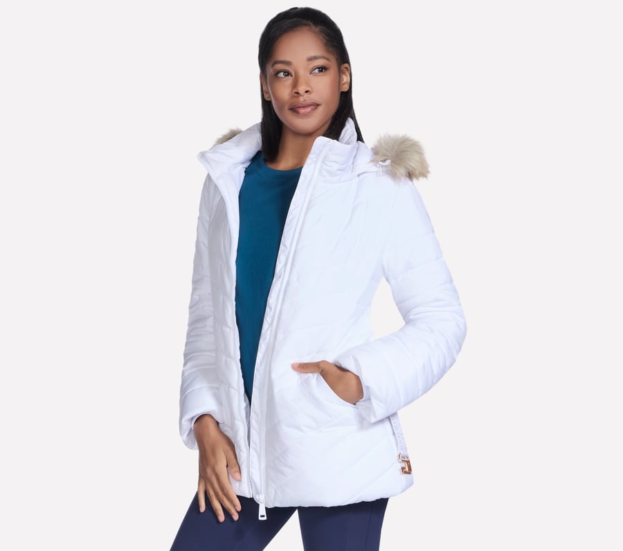 go shield parka mit kuscheliger passform und gürtel für unterwegs