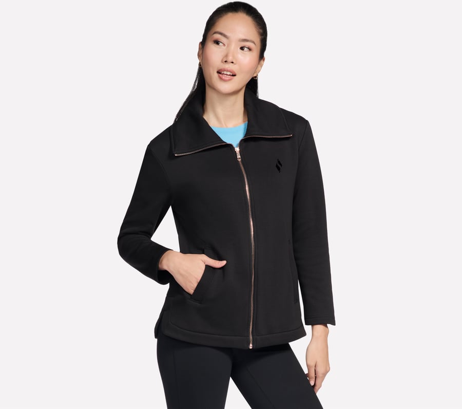go snuggle tunika-jacke mit durchgehendem reißverschluss