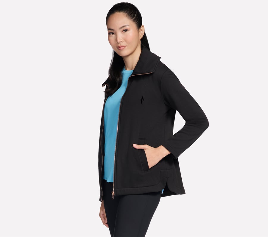go snuggle tunika-jacke mit durchgehendem reißverschluss