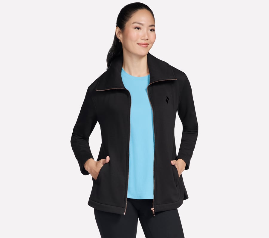 go snuggle tunika-jacke mit durchgehendem reißverschluss