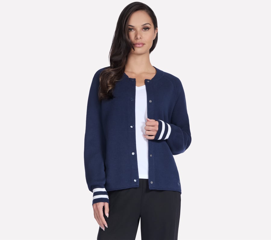 go walk reflection sweater bomber