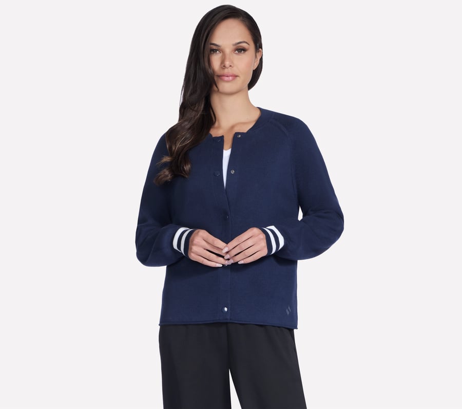 go walk reflection sweater bomber