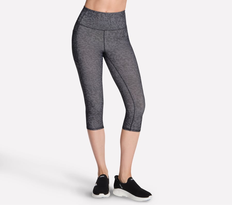go flex bedruckte caprihose mit hohem bund