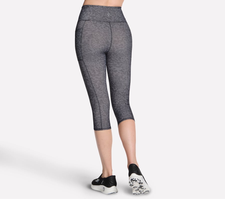 go flex bedruckte caprihose mit hohem bund