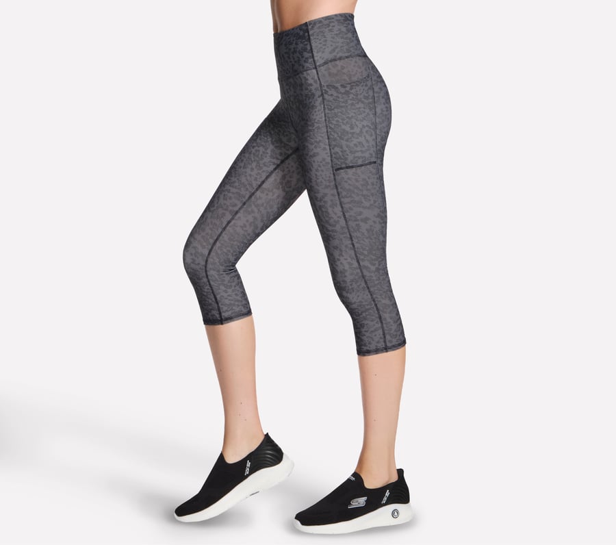 go flex bedruckte caprihose mit hohem bund