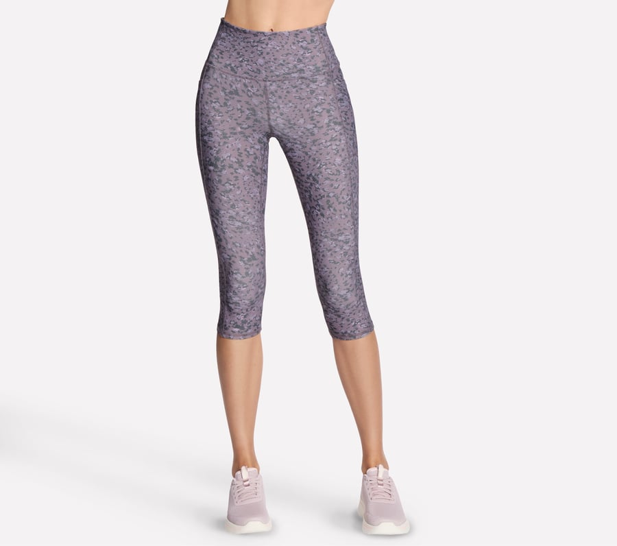 go flex bedruckte caprihose mit hohem bund