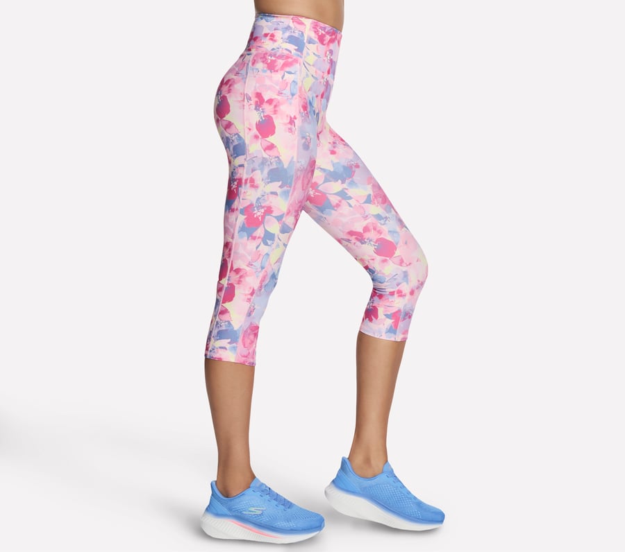 go flex bedruckte caprihose mit hohem bund