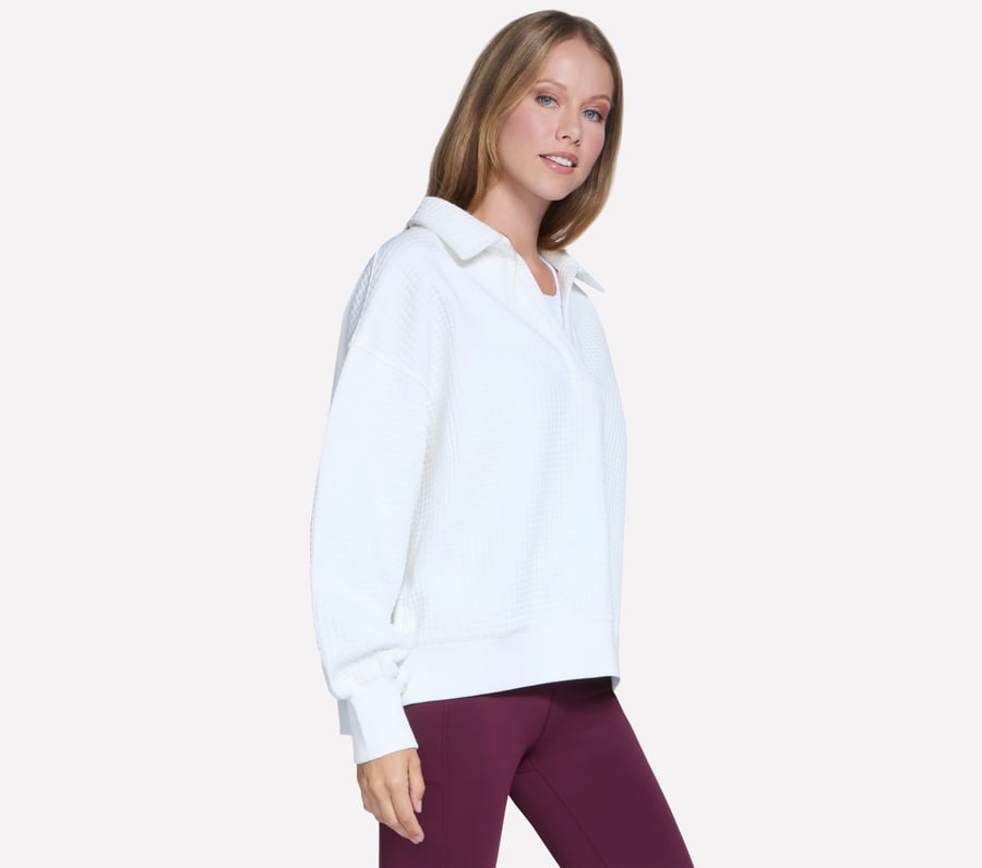 downtown cozy fit langarmshirt mit kragen