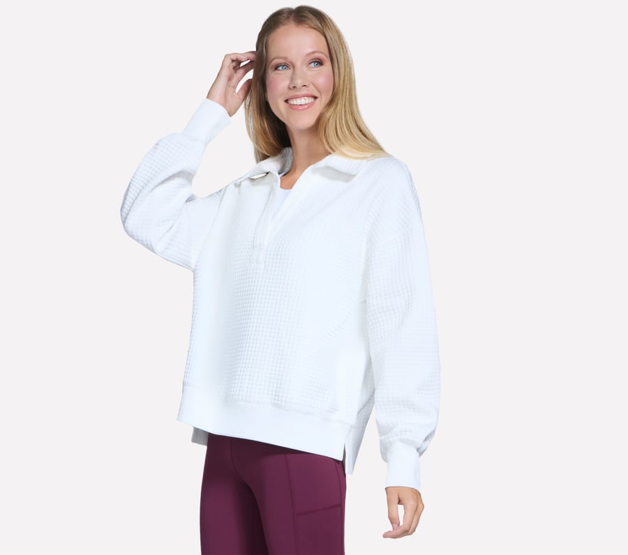 downtown cozy fit langarmshirt mit kragen