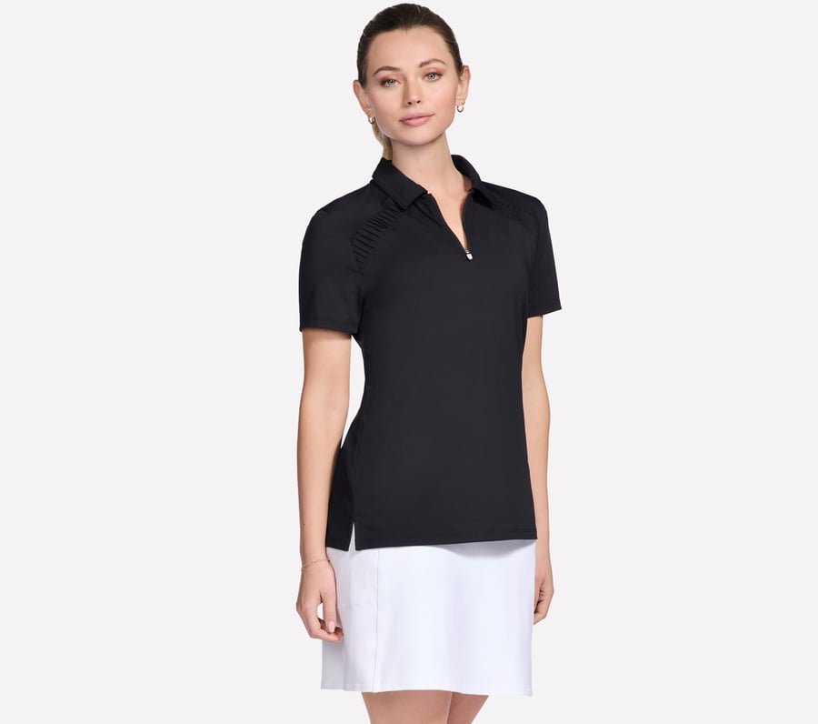 go golf kurzarm-poloshirt mit birdie-logo und reißverschluss vorne