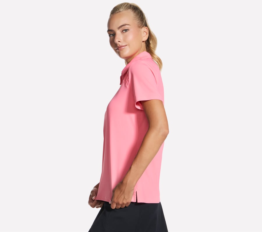 go golf kurzarm-poloshirt mit birdie-logo und reißverschluss vorne