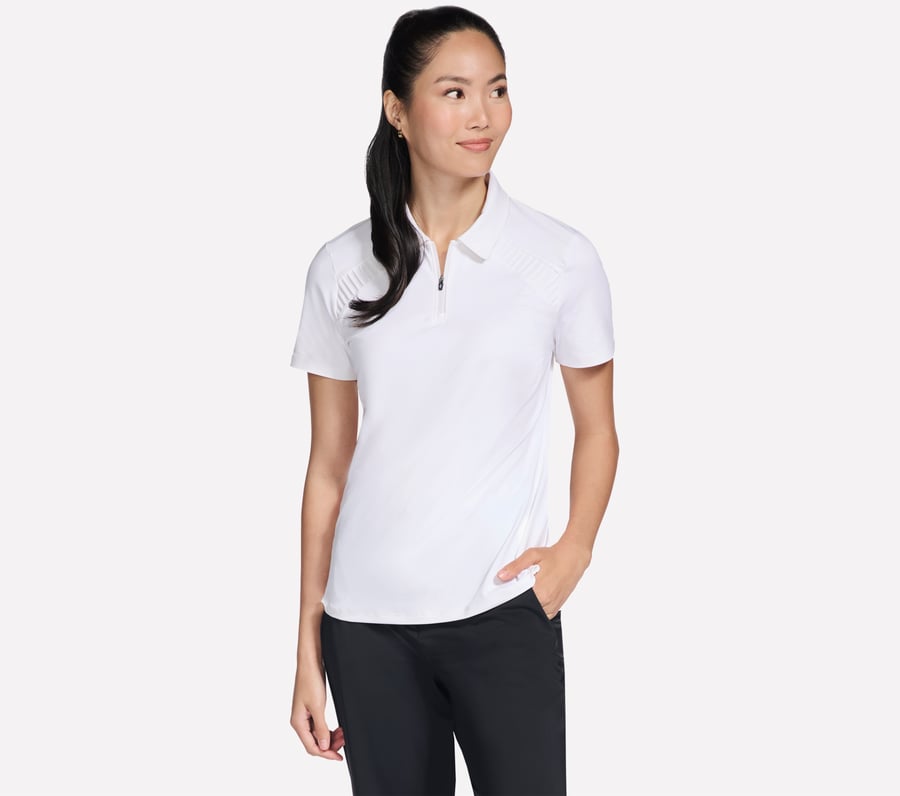 go golf kurzarm-poloshirt mit birdie-logo und reißverschluss vorne