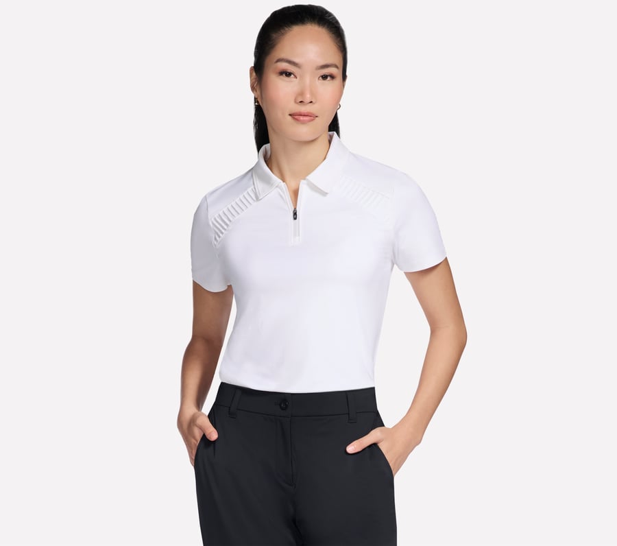 go golf kurzarm-poloshirt mit birdie-logo und reißverschluss vorne