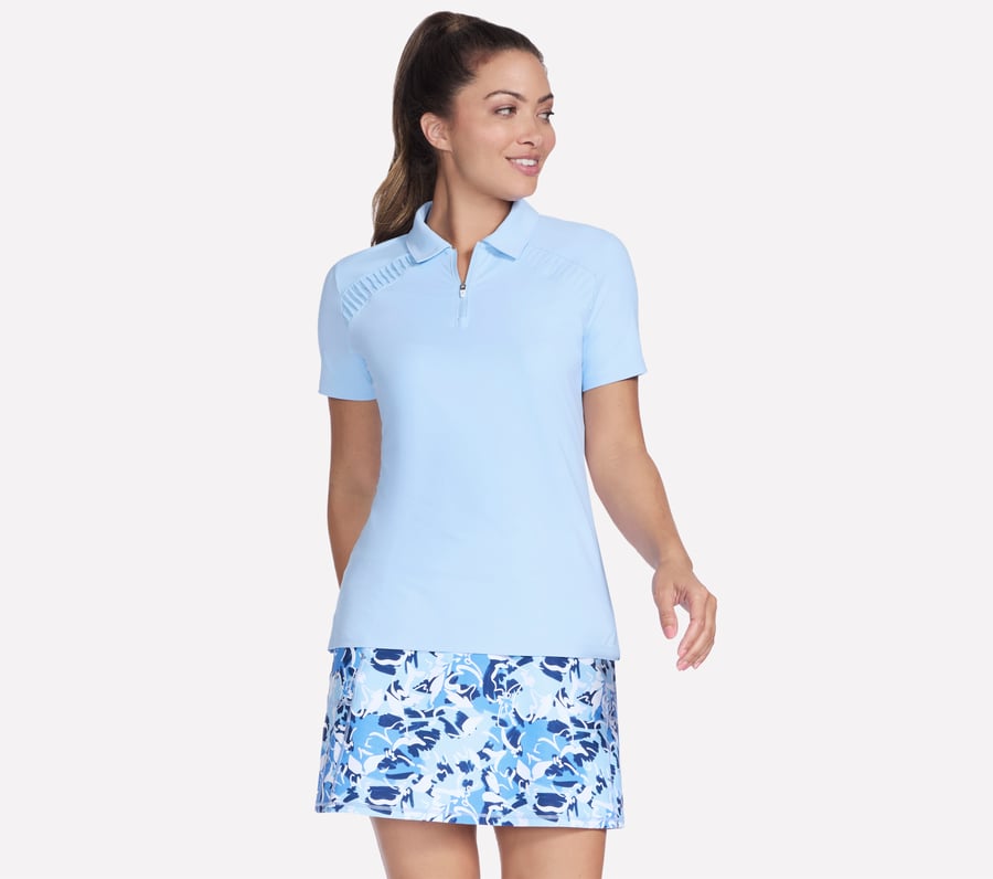 go golf kurzarm-poloshirt mit birdie-logo und reißverschluss vorne