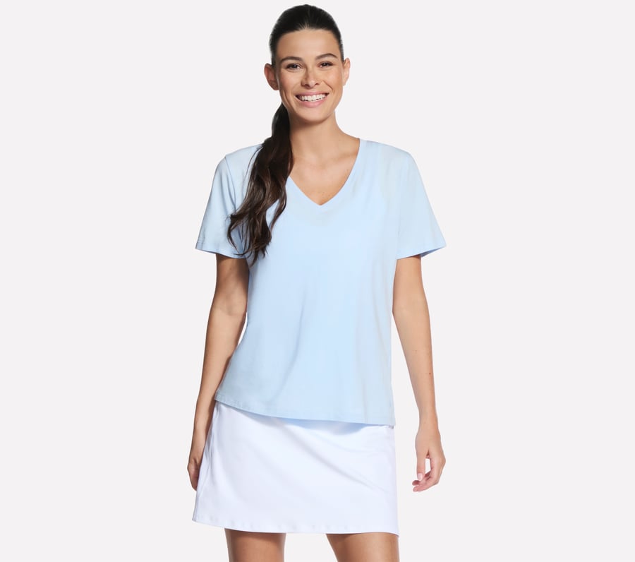 pima-t-shirt mit v-ausschnitt