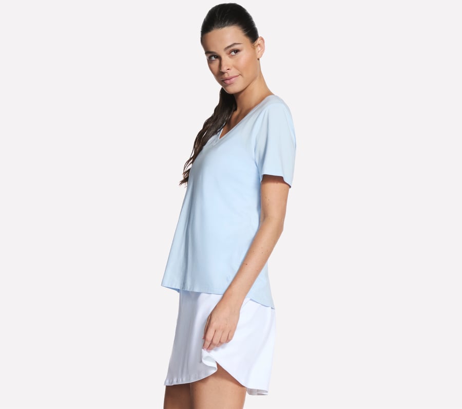 pima-t-shirt mit v-ausschnitt