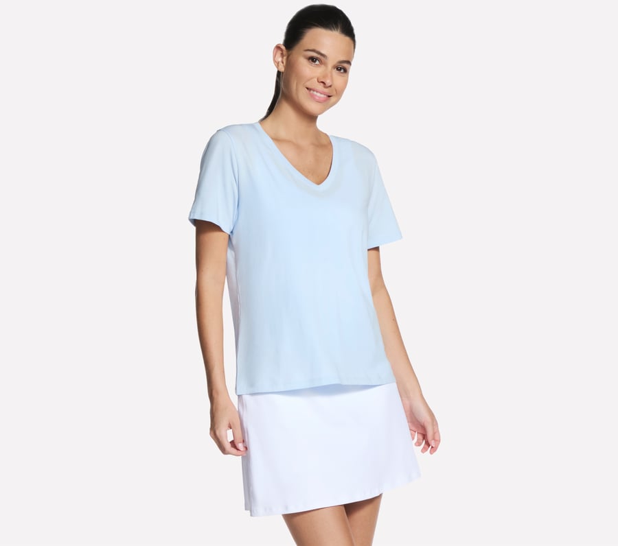 pima-t-shirt mit v-ausschnitt