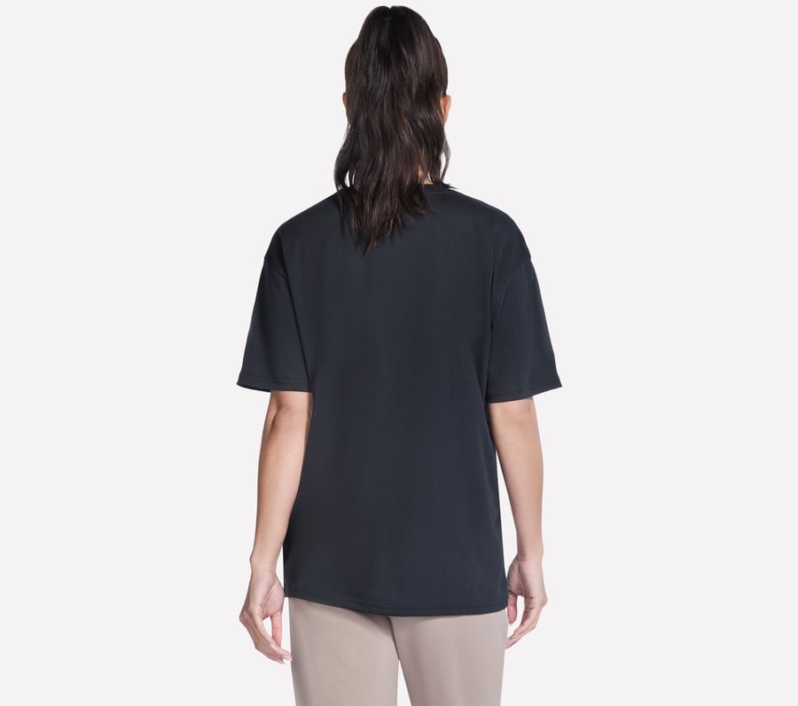 kurzarm-t-shirt mit strassbesatz und schriftzug