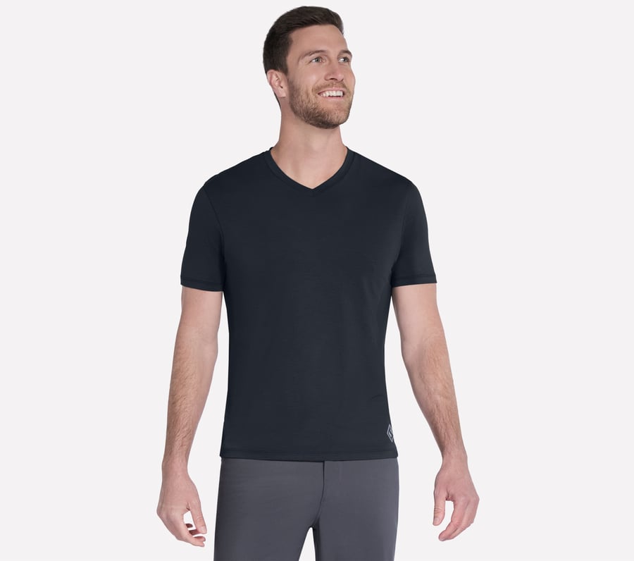 go dri pima kurzarm-t-shirt mit v-ausschnitt
