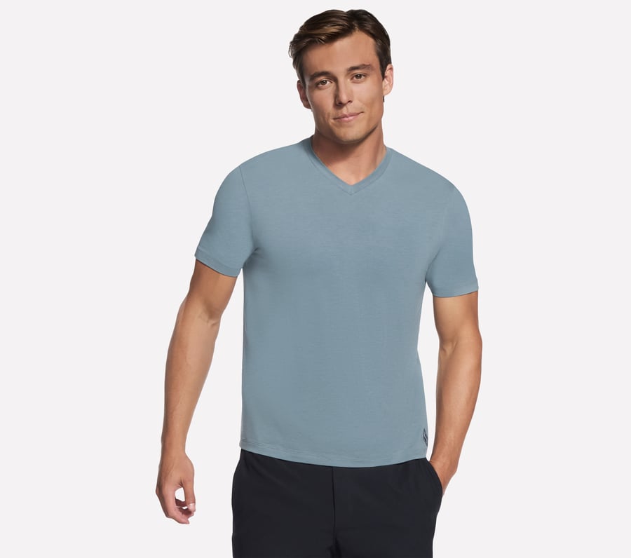go dri pima kurzarm-t-shirt mit v-ausschnitt