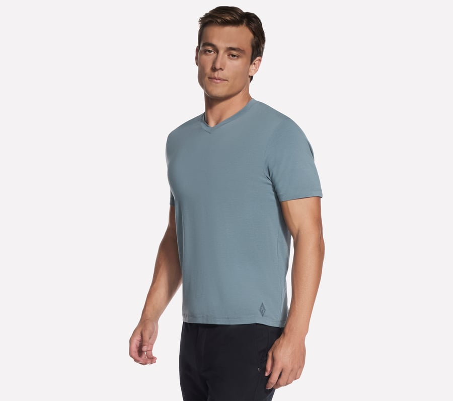 go dri pima kurzarm-t-shirt mit v-ausschnitt
