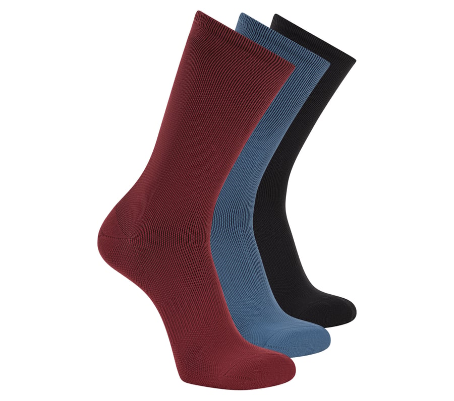 3er-pack reflektierende herren-performance-halbfrotteesocken